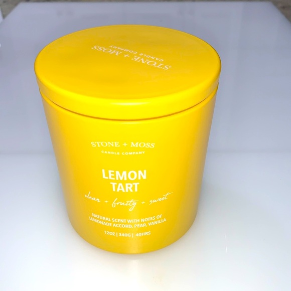 Le Chandelle Stone + Moss Lemon Tart  Scented Candle - Picture 1 of 4